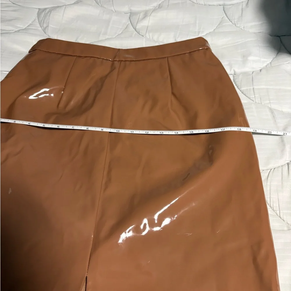 Anthropologie Sunday in Brooklyn Glossy Brown Pencil Skirt - Picture 13 of 13